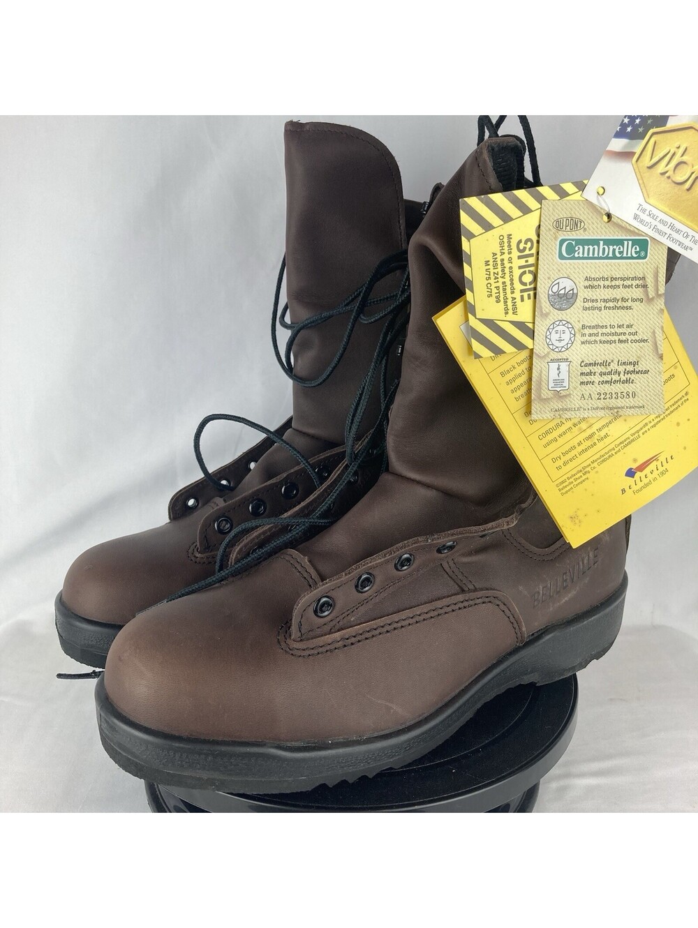 NWT Mens 11 R Belleville 330 ST Steel Toe Military Flight Combat Boots Brown USA